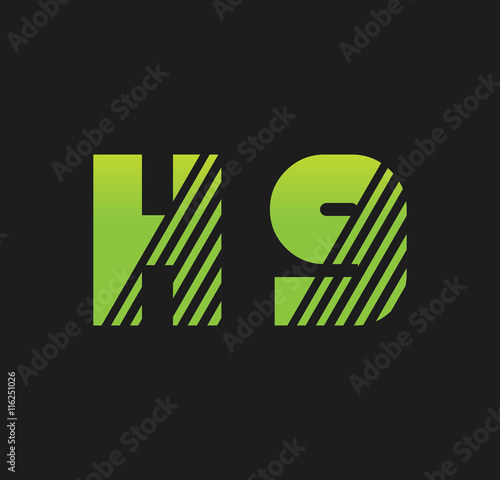 h9 initial green with strip