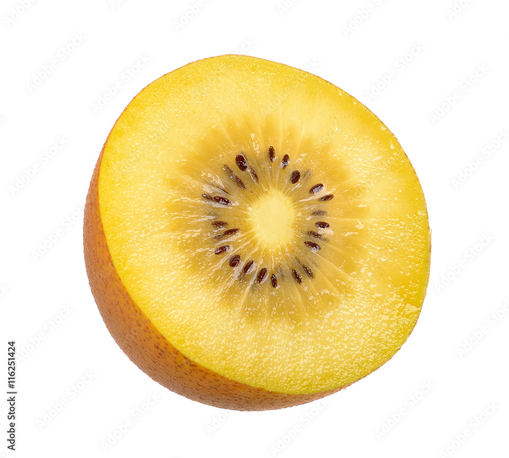 kiwi gold slice on a white background kiwi gold slice on a white background