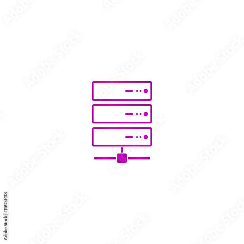 Computer Server icon, flat design