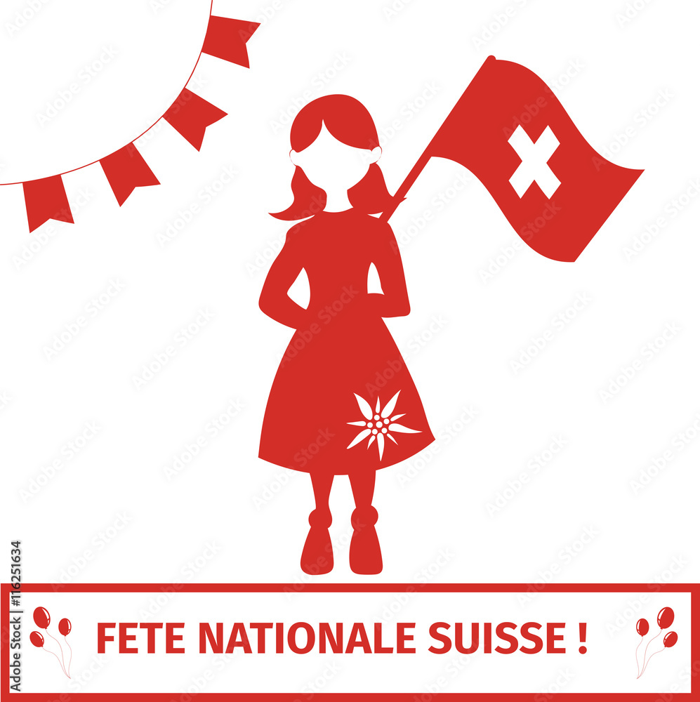 Greeting card image for Switzerland national day. Greeting card image for Switzerland national day.