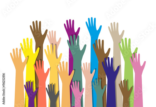 hands different colors. cultural ethnic diversity