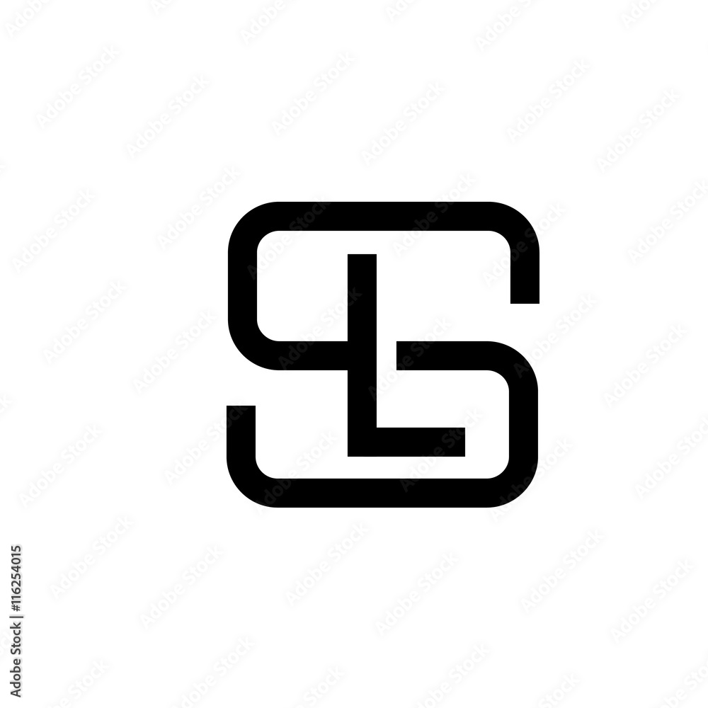 letter S, SL, letter LS flat modern black color logo design letter S, SL, letter LS flat modern black color logo design