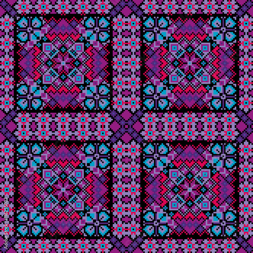 Ethnic mosaic ornamental background vector