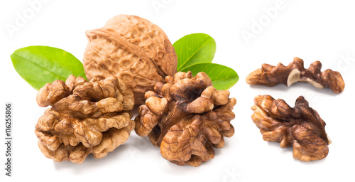 cracking walnuts on white