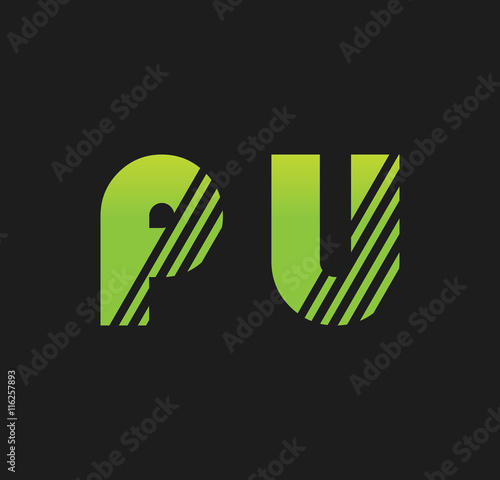 pu initial green with strip