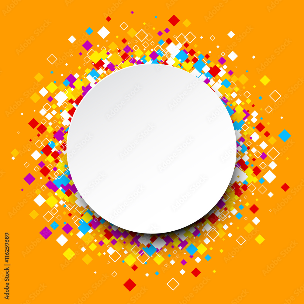 Round background with color rhombs.