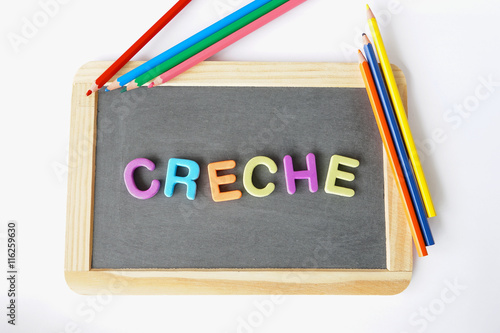 Foto creche ardoise et crayons