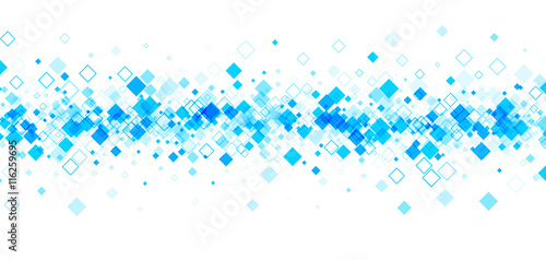 Banner with blue rhombs.