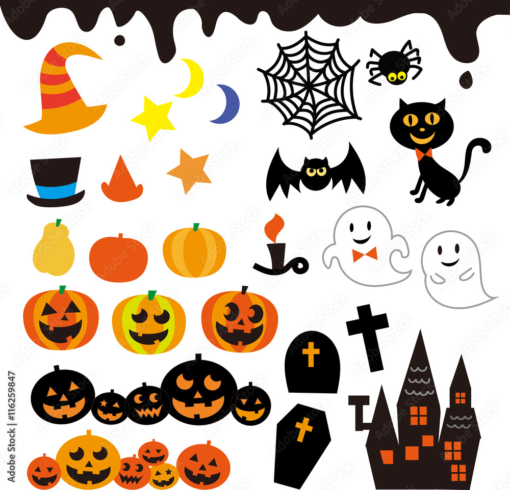 ハロウィン 素材 セット Stock Illustration Adobe Stock ハロウィン 素材 セット Stock Illustration Adobe Stock