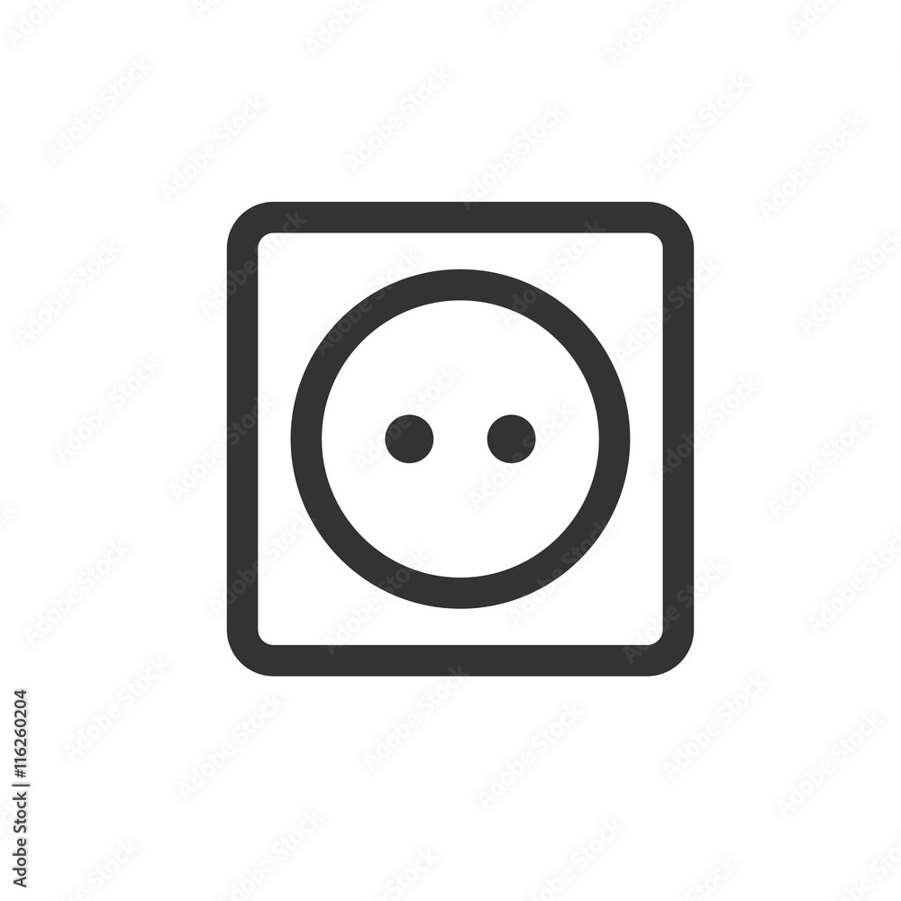 Power socket icon. Flat icon of power socket isolated on white background. Vector illustration. Power socket icon. Flat icon of power socket isolated on white background. Vector illustration.