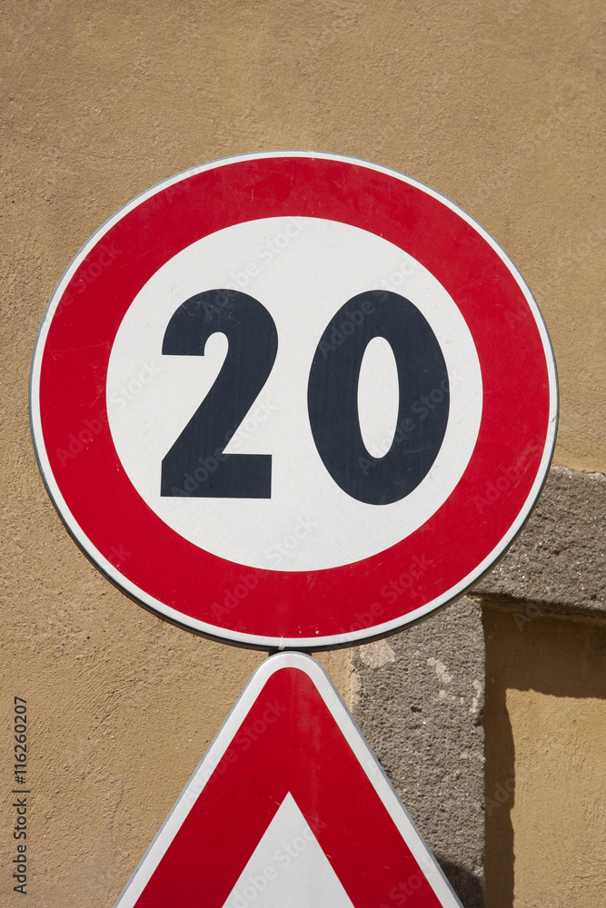 Twenty Speed Traffic Sign Twenty Speed Traffic Sign