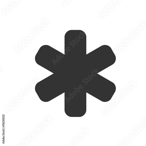Asterisk icon. Asterisk sign. Flat icon of asterisk isolated on white background. Vector illustration. photo