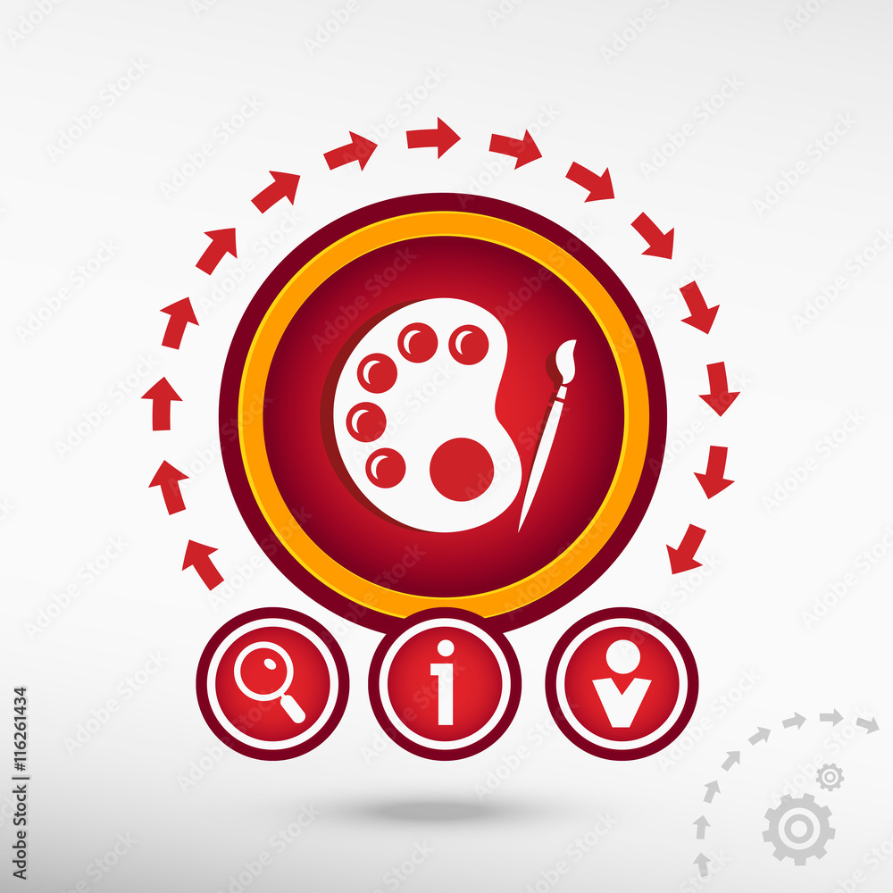 Palette flat icon on creative background Palette flat icon on creative background