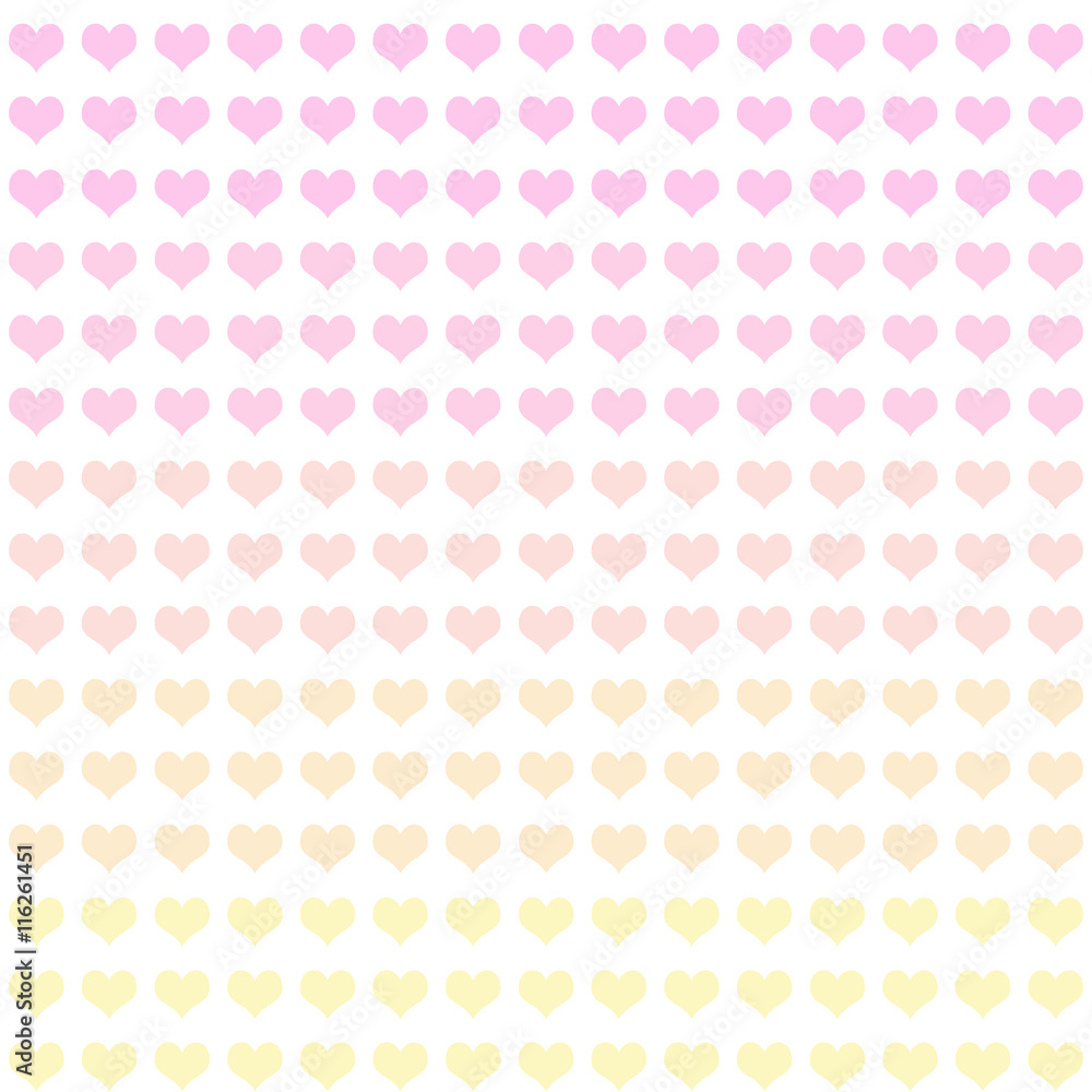 Retro seamless pattern with colorful hearts.