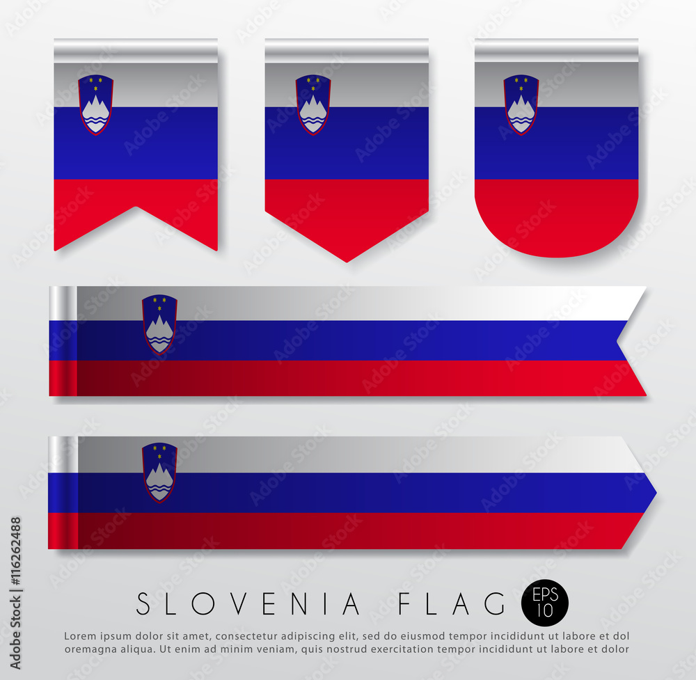 Fototapeta premium Set Of World Flag Ribbon Template : Vector Illustration