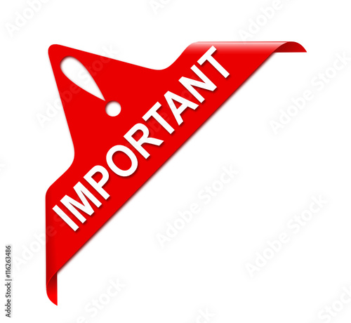 important bannière coin rouge