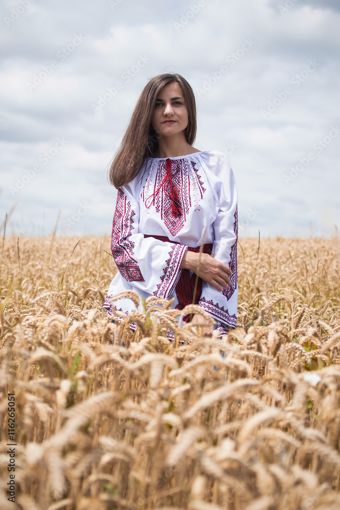 portrait of a beautiful girl on a background field portrait of a beautiful girl on a background field