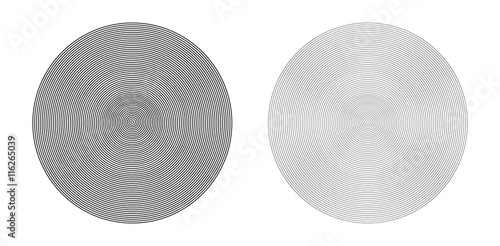 concentric geometric circles with lines 2 mm apart - two very thin circles with different thicknesses
