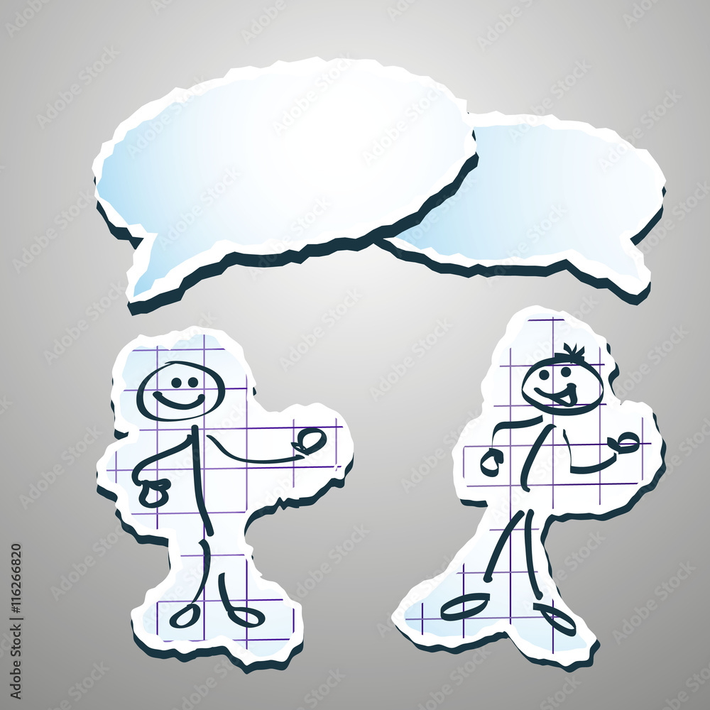 stickman communicating with each other stickman communicating with each other
