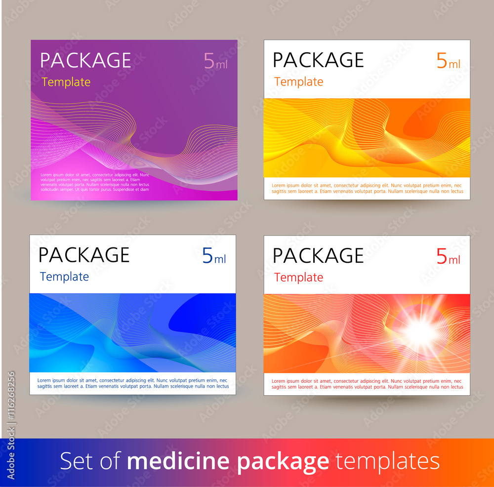 Set of medicine package templates.