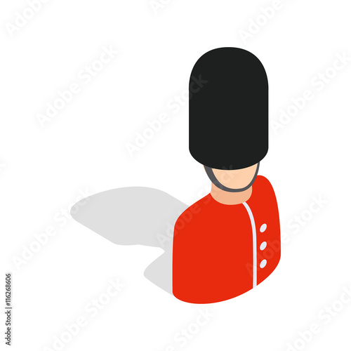 Royal guardsman icon in isometric 3d style isolated on white background. Security symbol