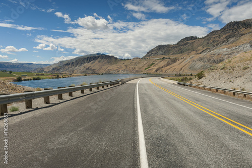 Highway 97. U.S. Route 97 runs along the Columbia River in the Okanogan area of eastern Washington State. The Columbia River is the largest river in the Pacific Northwest and the 4th largest in the US photo