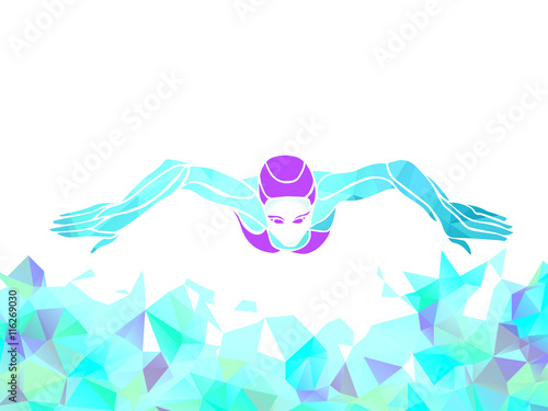 Breaststroke Swimmer Female Silhouette. Sport swimming