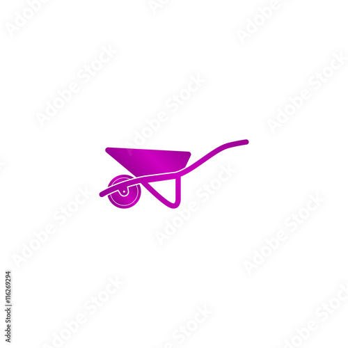 Wheelbarrow cart icon.