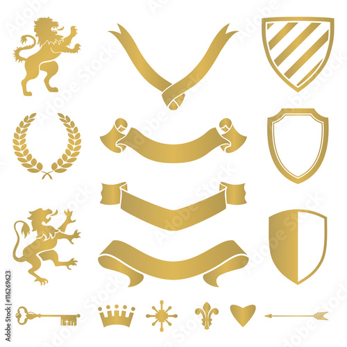 Heraldic silhouettes for signs and symbols