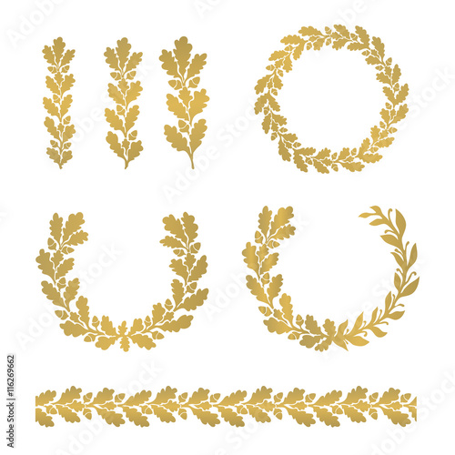 Silhouette oak wreaths in different  shapes
