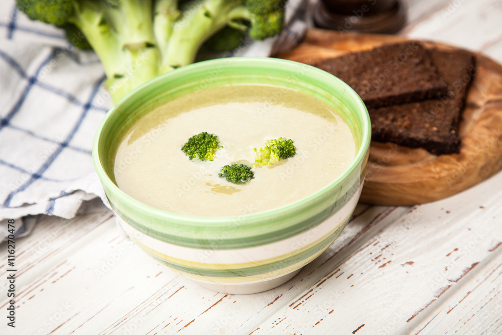 Bowl of broccoli soup