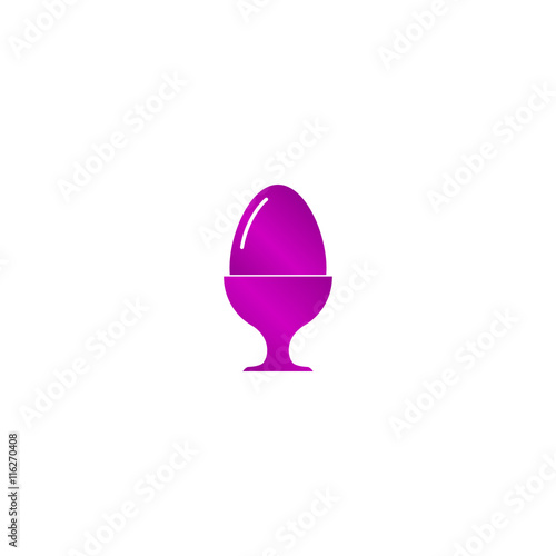 Flat a boiled egg vector icon.