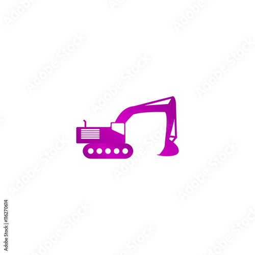 Excavator icon. Vector concept illustration for design