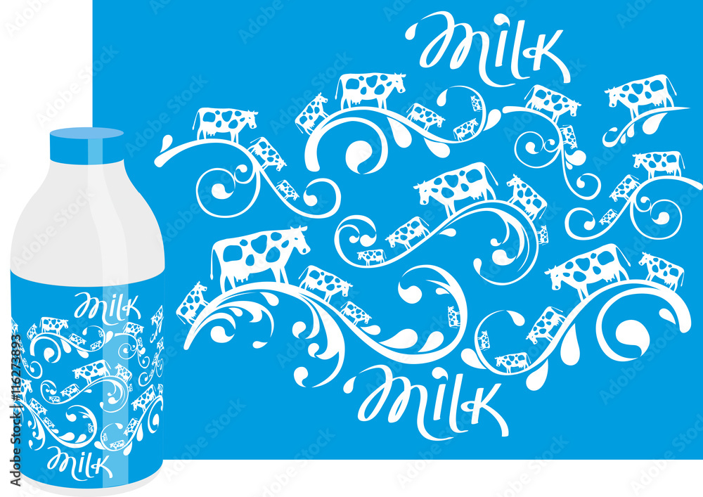 Cows stand on a milk wave