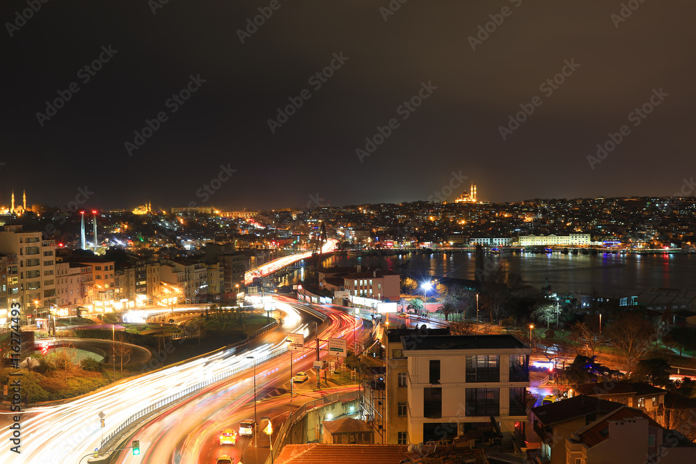 Istanbul city skyline at night