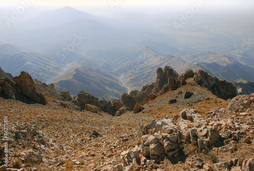 Панорама с вершины гор Тянь Шаня photo