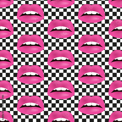 Glamour seamless lip pattern. Vector illustration for fashion design