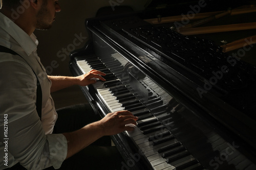 Musician playing piano