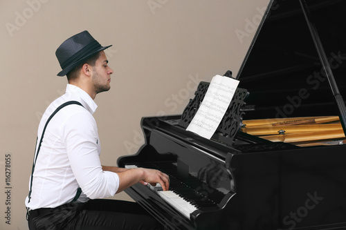 Musician playing piano