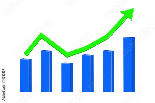 Up Rising trend. Statistic graph