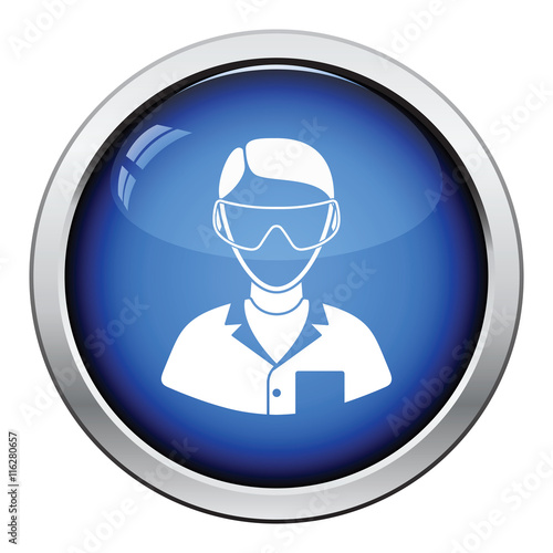 Icon of chemist in eyewear