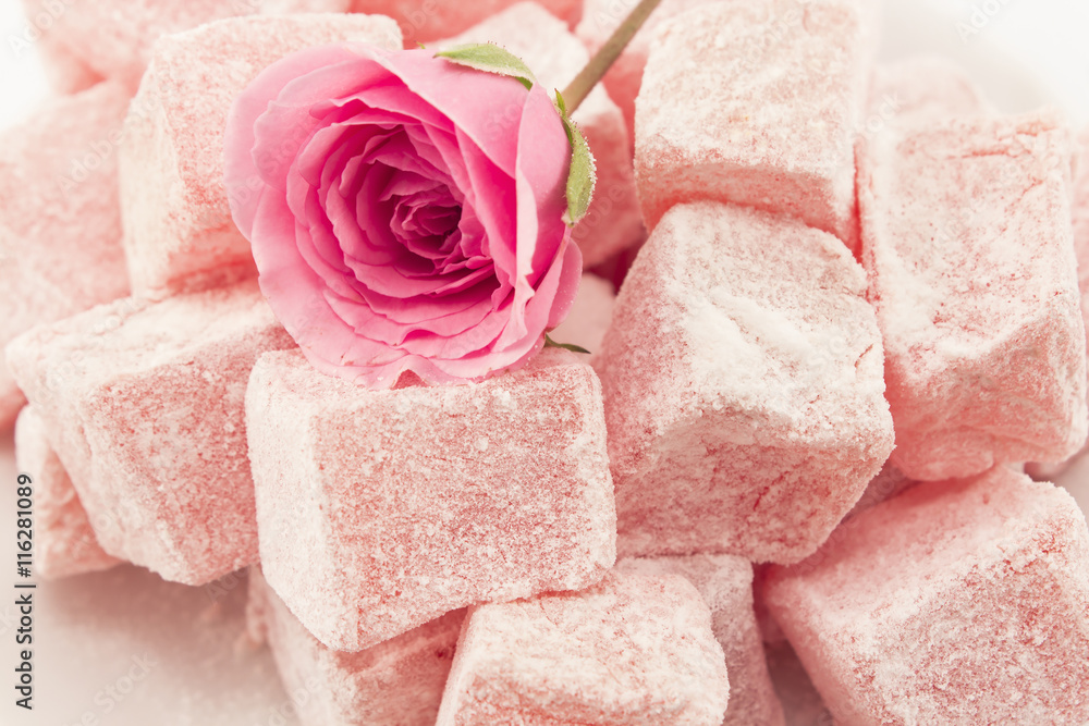 Fototapeta premium Delicious Turkish Delight of Roses