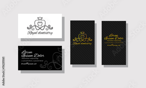 Set of business cards for dentistry