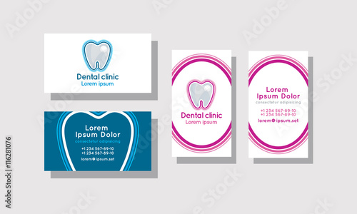 Set of business cards for dentistry