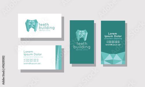 Set of business cards for dentistry