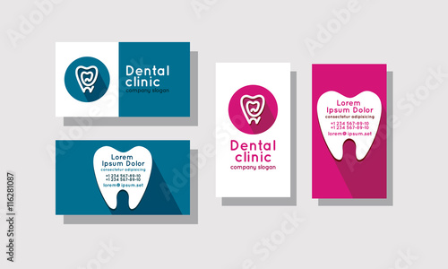 Set of business cards for dentistry