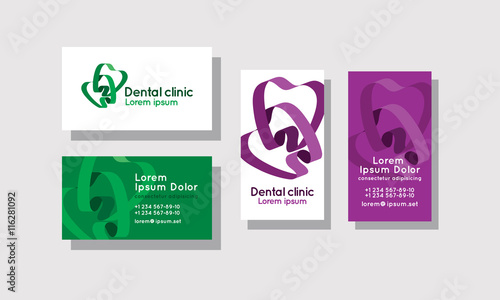 Set of business cards for dentistry
