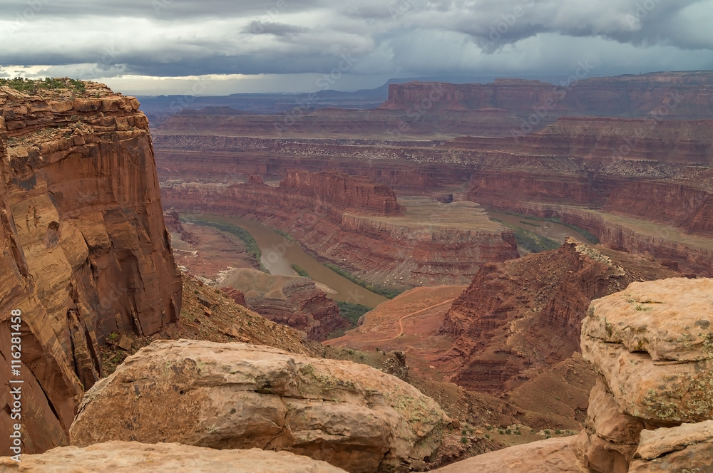 View of the Dead Horse Point State Park,before rain.