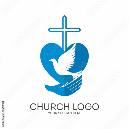 Church logo. Christian symbols. God has given us the Holy Spirit.