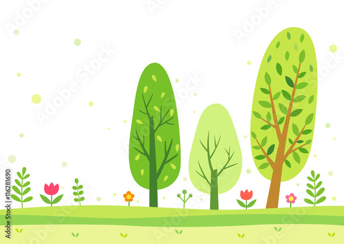 Green trees in the summer